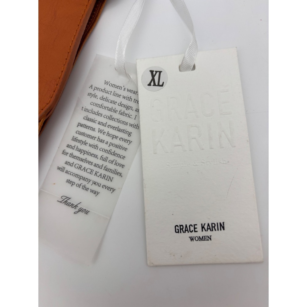 GRACE KARIN Wide Orange Belt Accessory‎ Womens Elastic Stretch Big Buckle NEW XL - Picture 5 of 13